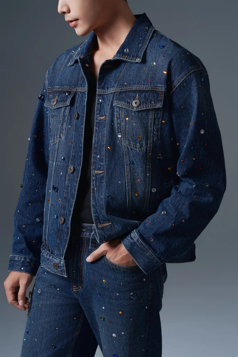 Colorful Crystal Men Jeans